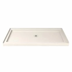 Cheap 💯 DreamLine SlimLine 48 x 34 in. Rectangle Single Threshold Shower Base with Center Drain in Biscuit 🌟