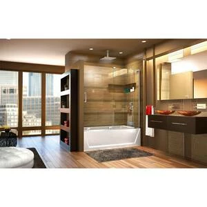 Deals ✔️ DreamLine Mirage-X 60 in. Frameless Sliding Tub and Shower Door with Right Wall Bracket in Polished Chrome ⌛ 4 Deals ✔️ DreamLine Mirage-X 60 in. Frameless Sliding Tub and Shower Door with Right Wall Bracket in Polished Chrome ⌛ - Image 2