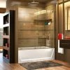 Best Sale 🤩 DreamLine Mirage-X 60 in. Frameless Sliding Tub and Shower Door with Right Wall Bracket in Brushed Nickel 🧨 -DreamLine Sales Store Query 666