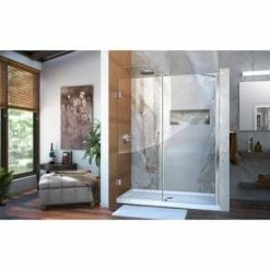 Best reviews of 🥰 DreamLine Unidoor 61 in. Frameless Hinged Shower Door with Clear Glass in Polished Chrome 🎉 -DreamLine Sales Store Query 703
