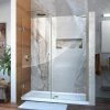 Buy 🛒 DreamLine Unidoor 61 in. Frameless Hinged Shower Door with Clear Glass in Brushed Nickel 👏 -DreamLine Sales Store Query 708