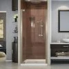 Best Sale 🥰 DreamLine Elegance 32-1/2 in. Frameless Pivot Shower Door with Tempered Glass in Brushed Nickel 🤩 -DreamLine Sales Store Query 778