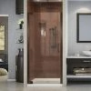 Cheapest 🤩 DreamLine Elegance 32-1/2 in. Frameless Pivot Shower Door with Tempered Glass in Oil Rubbed Bronze 👏 -DreamLine Sales Store Query 784