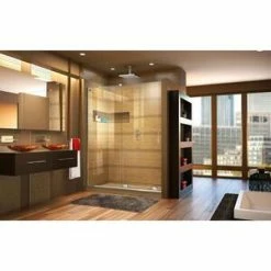 Outlet 👍 DreamLine Mirage-X 48 in. Frameless Sliding Shower Door with Left Wall Bracket in Polished Chrome 👏 -DreamLine Sales Store Query 818