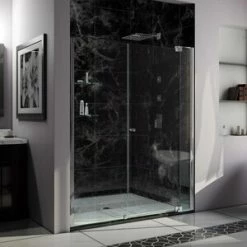 Best reviews of 😍 DreamLine Allure 55 in. Frameless Pivot Shower Door with Clear Tempered Glass in Polished Chrome 🎁