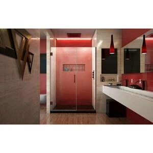 Cheapest π DreamLine Unidoor Plus 46-1/2 in. Frameless Hinged Shower Door with Clear Tempered Glass in Oil Rubbed Bronze π 4 Cheapest π DreamLine Unidoor Plus 46-1/2 in. Frameless Hinged Shower Door with Clear Tempered Glass in Oil Rubbed Bronze π - Image 2