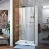 Outlet 💯 DreamLine Unidoor 40 in. Frameless Hinged Shower Door with Clear Glass in Brushed Nickel ⌛ -DreamLine Sales Store Query 859