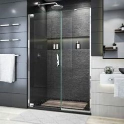Budget ⌛ DreamLine Elegance Plus 72 x 52-1/2 in. Frameless Pivot Shower Door in Polished Chrome ⭐ -DreamLine Sales Store Query 908
