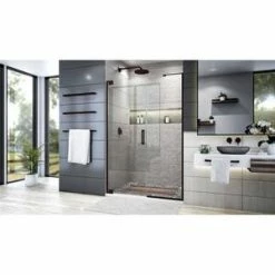 Hot Sale 😀 DreamLine Elegance Plus 72 x 52-1/2 in. Frameless Pivot Shower Door in Oil Rubbed Bronze 👍 -DreamLine Sales Store Query 919