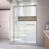 Hot Sale ⌛ DreamLine Encore 48 in. Frameless Bypass Sliding Shower Door with Clear Glass in Brushed Nickel 🔔 -DreamLine Sales Store Query 933