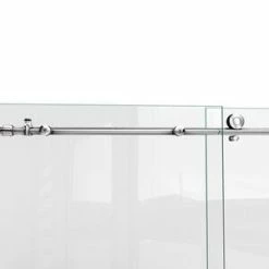 Best Sale 🔥 DreamLine Enigma-X 76 in. Frameless Sliding Shower Door in Polished Stainless Steel ❤️ -DreamLine Sales Store Query 95