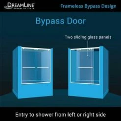 Best Pirce ⌛ DreamLine Encore 60 in. Frameless Bypass Sliding Tub and Shower Door with Clear Glass in Brushed Nickel 👍 -DreamLine Sales Store Query 958